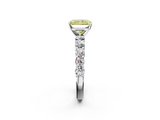 White gold Fancy Yellow Radiant  Diamond Pavé Band Solitaire with Four-Prong Setting_5