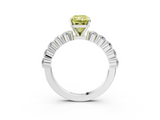 White gold Fancy Yellow Radiant  Diamond Pavé Band Solitaire with Four-Prong Setting_6