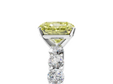 White gold Fancy Yellow Radiant  Diamond Pavé Band Solitaire with Four-Prong Setting_8