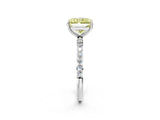 White gold Fancy Yellow Radiant  Diamond Pavé Band with Six-Prong Setting_47