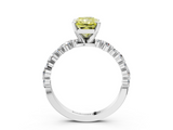 White gold Fancy Yellow Radiant  Diamond Prong Set Engagement Ring with Pave Band_185