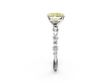 White gold Fancy Yellow Radiant  Diamond Prong Set Engagement Ring with Pave Band_187