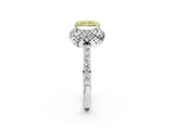 White gold Fancy Yellow Radiant  Diamond Solitaire Ring with Shared Prong Pavé Band_14