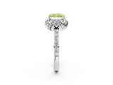 White gold Fancy Yellow Radiant  Diamond Solitaire Ring with Shared Prong Pavé Band_80