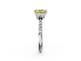 White gold Fancy Yellow Radiant  Diamond Three-Stone Pave Band with Four-Prong Setting_22