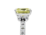 White gold Fancy Yellow Radiant  Diamond Three-Stone Pave Band with Four-Prong Setting_25