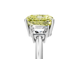 White gold Fancy Yellow Radiant  Diamond Three-Stone Ring with Trapezoid Side Stones and Prong Setting_22