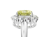 White gold Fancy Yellow Radiant  Halo Cluster Diamond Engagement Ring with Prong Setting and Polished Band_25