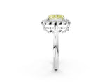 White gold Fancy Yellow Radiant  Halo Cluster Diamond Engagement Ring with Solitaire Band and Prong Setting_51