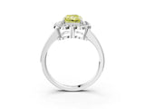 White gold Fancy Yellow Radiant  Halo Cluster Diamond Engagement Ring with Solitaire Band and Prong Setting_52