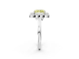 White gold Fancy Yellow Radiant  Halo Diamond Cluster Engagement Ring with Milgrain Bezel Setting and Solitaire Band_27