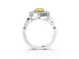 White gold Fancy Yellow Radiant  Halo Diamond Engagement Ring with Milgrain Band and Four-Prong Setting_69