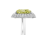 White gold Fancy Yellow Radiant  Halo Diamond Engagement Ring with Solitaire Band and Four-Prong Setting_25