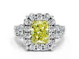 White gold Fancy Yellow Radiant  Halo Diamond Engagement Ring with Split Shank and Four-Prong Setting_54