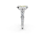White gold Fancy Yellow Radiant  Halo Diamond Engagement Ring with Split Shank and Four-Prong Setting_57