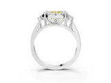 White gold Fancy Yellow Radiant  Halo Diamond Engagement Ring with Split Shank and Four-Prong Setting_59