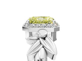 White gold Fancy Yellow Radiant  Halo Diamond Floral Band with Four-Prong Setting_60
