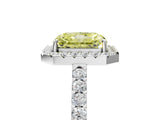 White gold Fancy Yellow Radiant  Halo Diamond Pavé Solitaire Ring_32