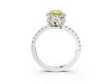 White gold Fancy Yellow Radiant  Halo Diamond Pave Band Ring with Four-Prong Setting_18