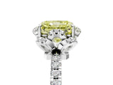 White gold Fancy Yellow Radiant  Halo Diamond Pave Band Ring with Four-Prong Setting_20