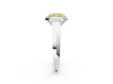 White gold Fancy Yellow Radiant  Halo Diamond Ring with Cathedral Band and Four-Prong Setting_69