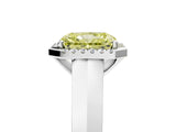 White gold Fancy Yellow Radiant  Halo Diamond Ring with Cathedral Band and Four-Prong Setting_72