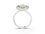 White gold Fancy Yellow Radiant  Halo Diamond Ring with Milgrain Edge and Round Prong Setting_41