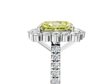 White gold Fancy Yellow Radiant  Halo Diamond Ring with Pavé Band and Prong Setting_42