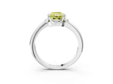 White gold Fancy Yellow Radiant  Halo Diamond Ring with Round Cluster Setting, Solitaire Band, and Four-Prong Setting_52