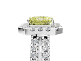 White gold Fancy Yellow Radiant  Halo Diamond Split Shank Engagement Ring with Prong Setting_50
