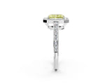 White gold Fancy Yellow Radiant  Halo Pavé Diamond Engagement Ring with Bezel Setting_52