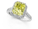 White gold Fancy Yellow Radiant  Halo Pavé Diamond Engagement Ring with Four-Prong Setting_27