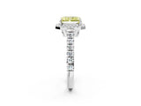 White gold Fancy Yellow Radiant  Halo Pavé Diamond Engagement Ring with Four-Prong Setting_28