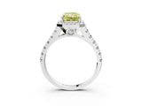 White gold Fancy Yellow Radiant  Halo Pavé Diamond Engagement Ring with Four-Prong Setting_29
