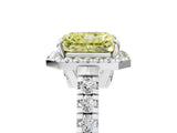 White gold Fancy Yellow Radiant  Halo Pavé Diamond Engagement Ring with Four-Prong Setting_31