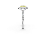 White gold Fancy Yellow Radiant  Halo Pavé Diamond Engagement Ring with Four-Prong Setting_5