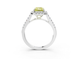 White gold Fancy Yellow Radiant  Halo Pavé Diamond Engagement Ring with Four-Prong Setting_6