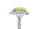 White gold Fancy Yellow Radiant  Halo Pavé Diamond Engagement Ring with Four-Prong Setting_8