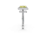 White gold Fancy Yellow Radiant  Halo Pave Band Solitaire Ring with Prong Setting_68