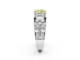 White gold Fancy Yellow Radiant  Halo Pave Diamond Engagement Ring with Milgrain Detailing_51