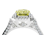 White gold Fancy Yellow Radiant  Halo Pave Split Shank Prong Setting Ring_30