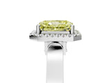 White gold Fancy Yellow Radiant  Halo Pave Split Shank Prong Setting Ring_31
