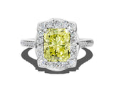 White gold Fancy Yellow Radiant  Halo Round Diamond Pave Band with Four-Prong Setting_50