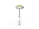 White gold Fancy Yellow Radiant  Halo Round Diamond Pave Band with Four-Prong Setting_52