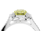 White gold Fancy Yellow Radiant  Halo Round Diamond Pave Band with Four-Prong Setting_54