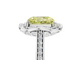 White gold Fancy Yellow Radiant  Halo Round Diamond Pave Band with Four-Prong Setting_55