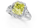 White gold Fancy Yellow Radiant  Halo Split Shank Diamond Engagement Ring with Prong Setting_21
