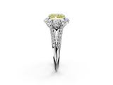 White gold Fancy Yellow Radiant  Halo Split Shank Diamond Engagement Ring with Prong Setting_22