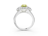 White gold Fancy Yellow Radiant  Halo Split Shank Diamond Engagement Ring with Prong Setting_23