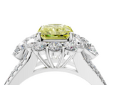 White gold Fancy Yellow Radiant  Halo Split Shank Diamond Engagement Ring with Prong Setting_24
